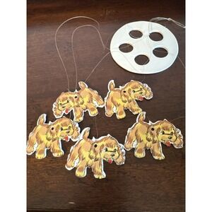 Vintage 5 Dogs Wind Chimes Ceramic Farmhouse Decor